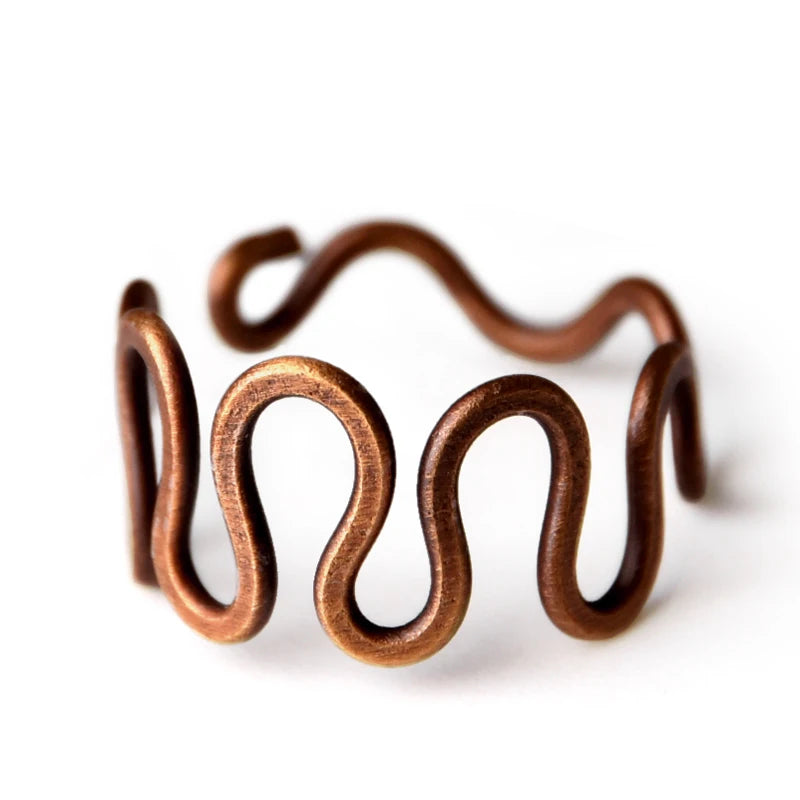 Handcrafted Vintage Copper Ring | Adjustable Retro Punk Style