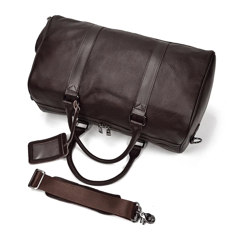 Luxury Genuine Leather Travel Bag for Men & Women | Versatile Duffle