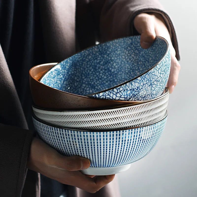 Large Japanese Ramen Bowl | Stylish Ceramic Noodle Bowl