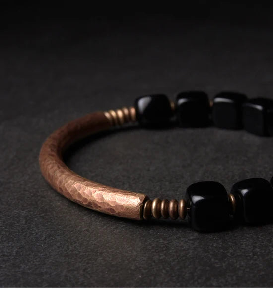 Trendy Black Obsidian Bracelet | Handcrafted Protection Jewelry