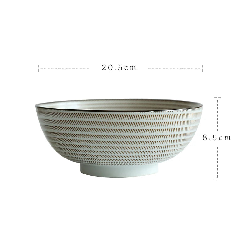 Large Japanese Ramen Bowl | Stylish Ceramic Noodle Bowl