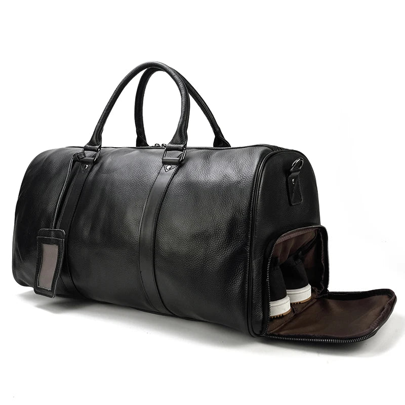 Luxury Genuine Leather Travel Bag for Men & Women | Versatile Duffle