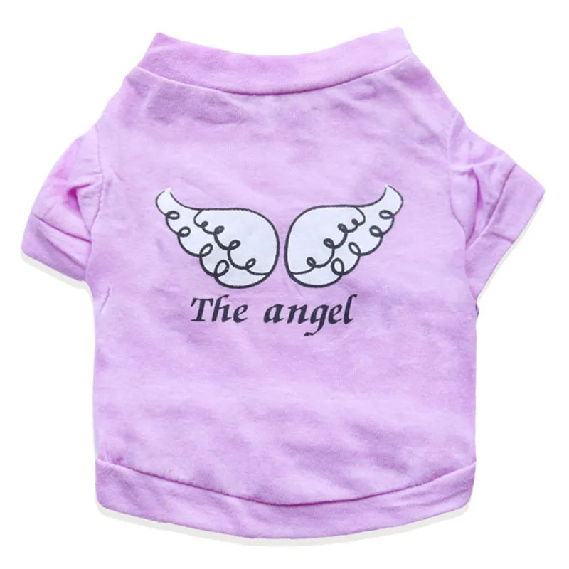 Angel Pattern Puppy Dog T-shirt | Cute Summer Pet Vest for Dogs