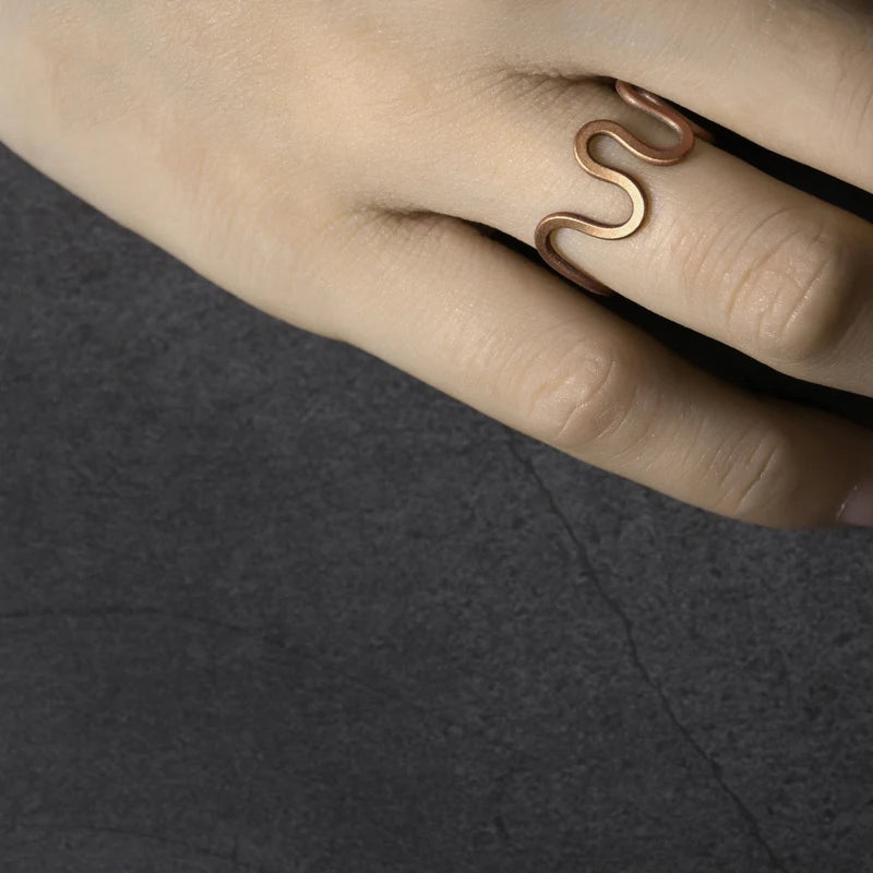 Handcrafted Vintage Copper Ring | Adjustable Retro Punk Style