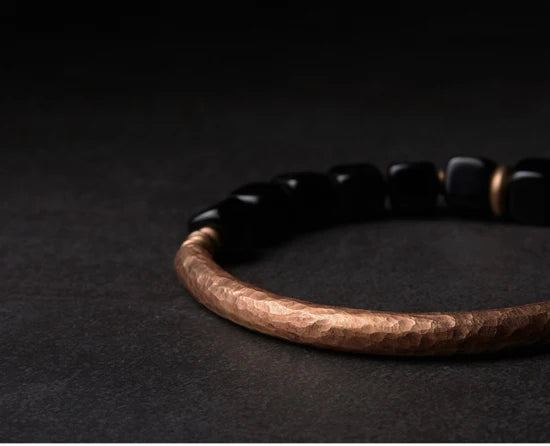 Trendy Black Obsidian Bracelet | Handcrafted Protection Jewelry