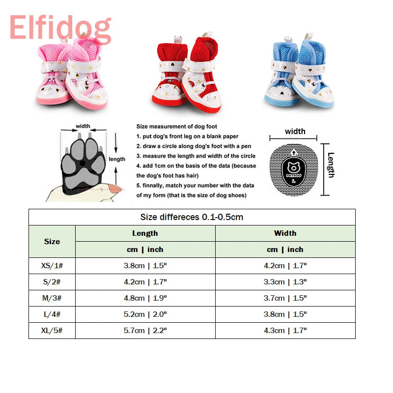 Breathable Non-Slip Shoes for Small Dogs | Stylish & Comfortable