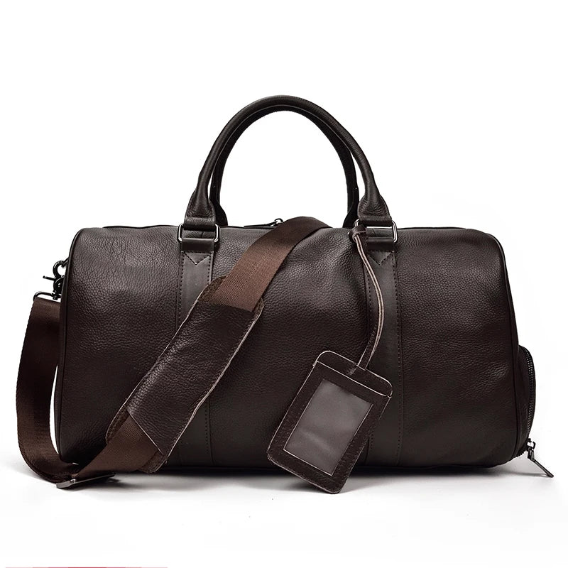 Luxury Genuine Leather Travel Bag for Men & Women | Versatile Duffle