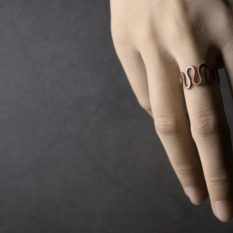 Handcrafted Vintage Copper Ring | Adjustable Retro Punk Style