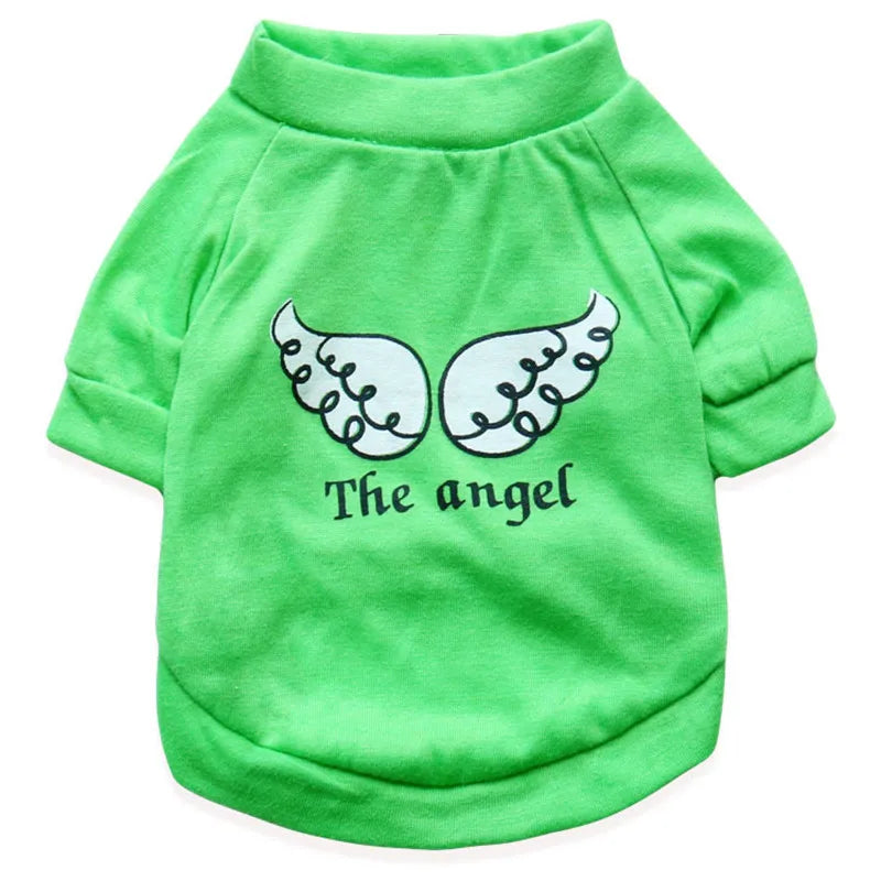 Angel Pattern Puppy Dog T-shirt | Cute Summer Pet Vest for Dogs