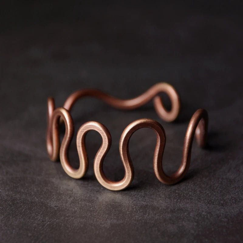 Handcrafted Vintage Copper Ring | Adjustable Retro Punk Style