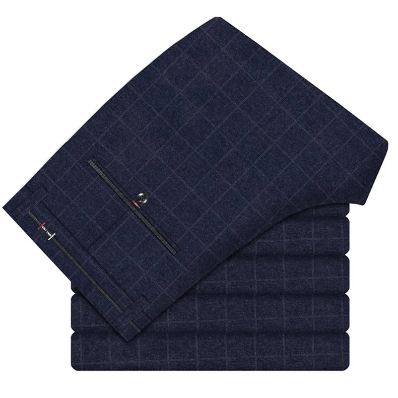 Men's Slim Plaid Casual Pants | Stylish Work & Business Trousers