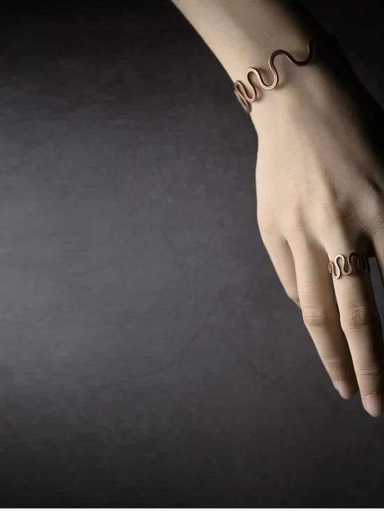 Handcrafted Vintage Copper Ring | Adjustable Retro Punk Style