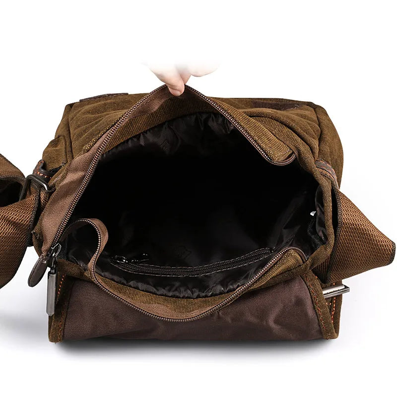 Bandolera de lona estilo vintage | Elegante bandolera multifuncional