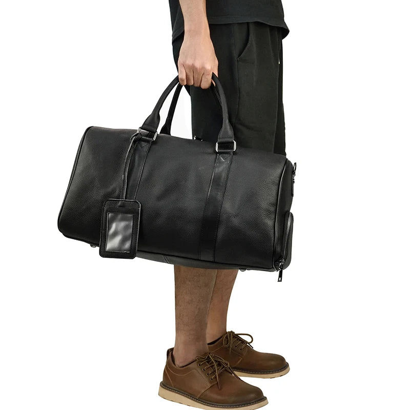 Luxury Genuine Leather Travel Bag for Men & Women | Versatile Duffle