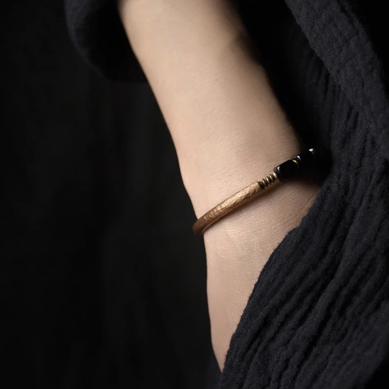 Trendy Black Obsidian Bracelet | Handcrafted Protection Jewelry