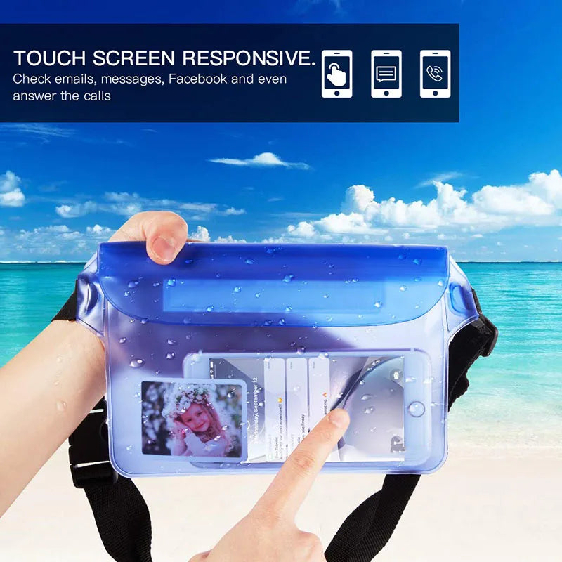 Adjustable Waterproof Dry Bag Pouch for Phones and Valuables