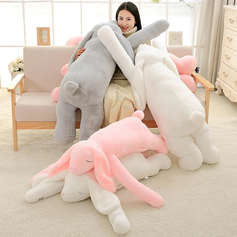 Giant Cute Cartoon Bunny Plush Toy | Soft Stuffed Rabbit Pillow