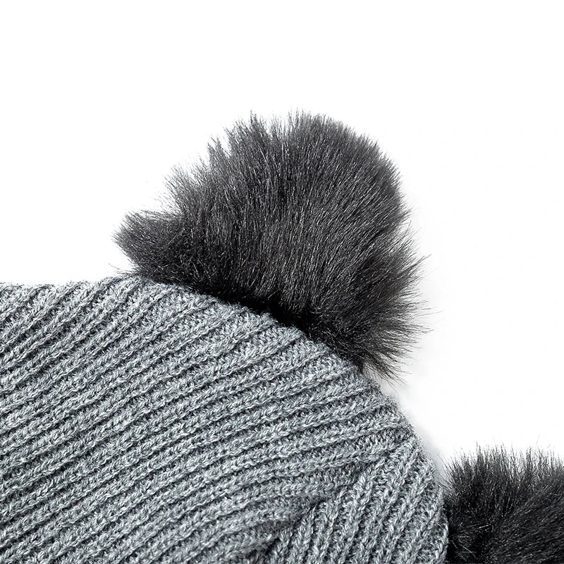 Women's Cute Cat Ear Beanie Hat | Warm Acrylic Knit Winter Skull Cap