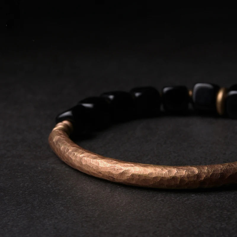 Trendy Black Obsidian Bracelet | Handcrafted Protection Jewelry