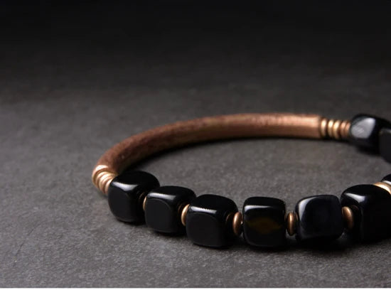 Trendy Black Obsidian Bracelet | Handcrafted Protection Jewelry