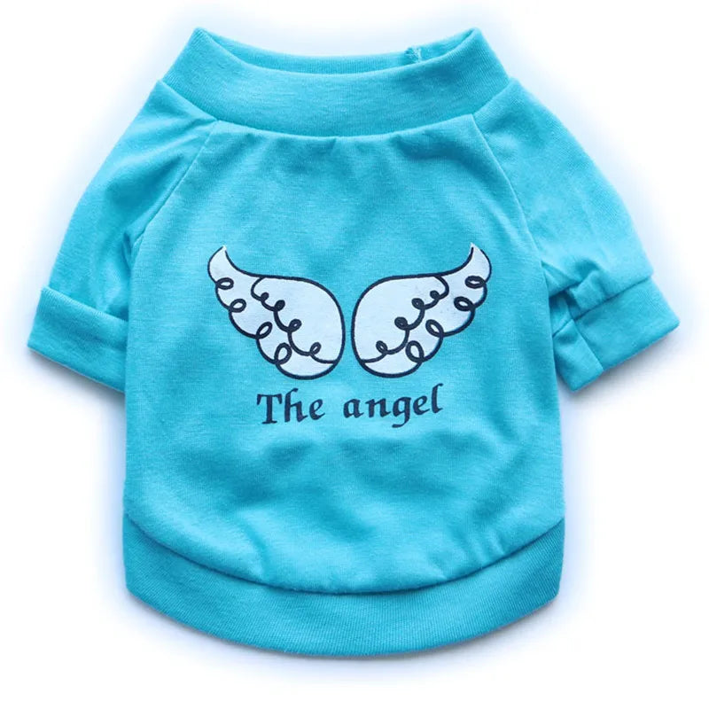 Angel Pattern Puppy Dog T-shirt | Cute Summer Pet Vest for Dogs