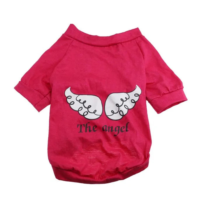 Angel Pattern Puppy Dog T-shirt | Cute Summer Pet Vest for Dogs