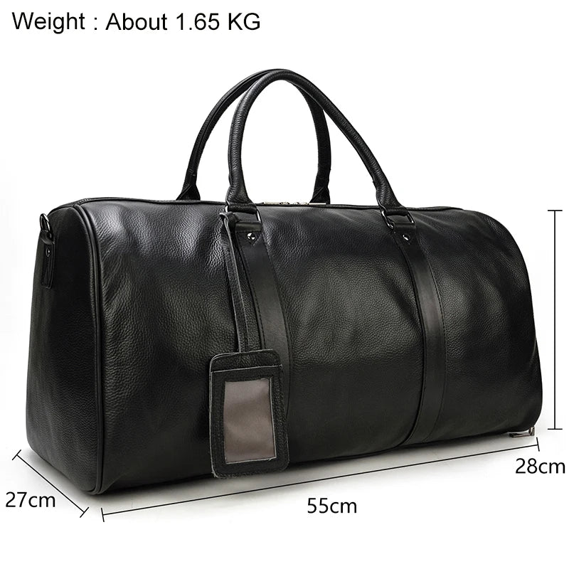 Luxury Genuine Leather Travel Bag for Men & Women | Versatile Duffle