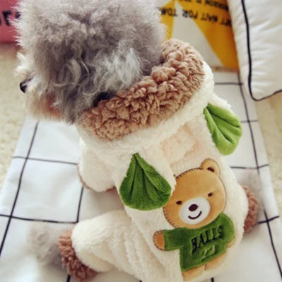 Cute Bear Dinosaur Dog Costume | Warm Winter Coat for Pets
