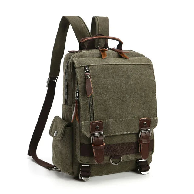 Versatile Small Canvas Backpack for Travel and School