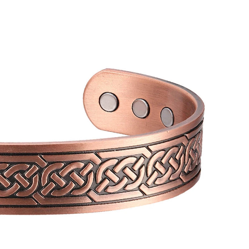 Magnetic Pure Copper Cuff Bangle for Men and Women | Adjustable Bracelet