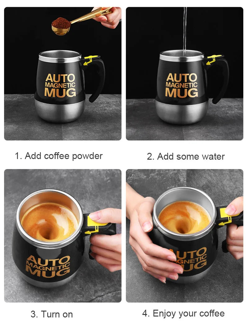 Taza eléctrica autoagitadora | Mezclador inteligente para café y leche