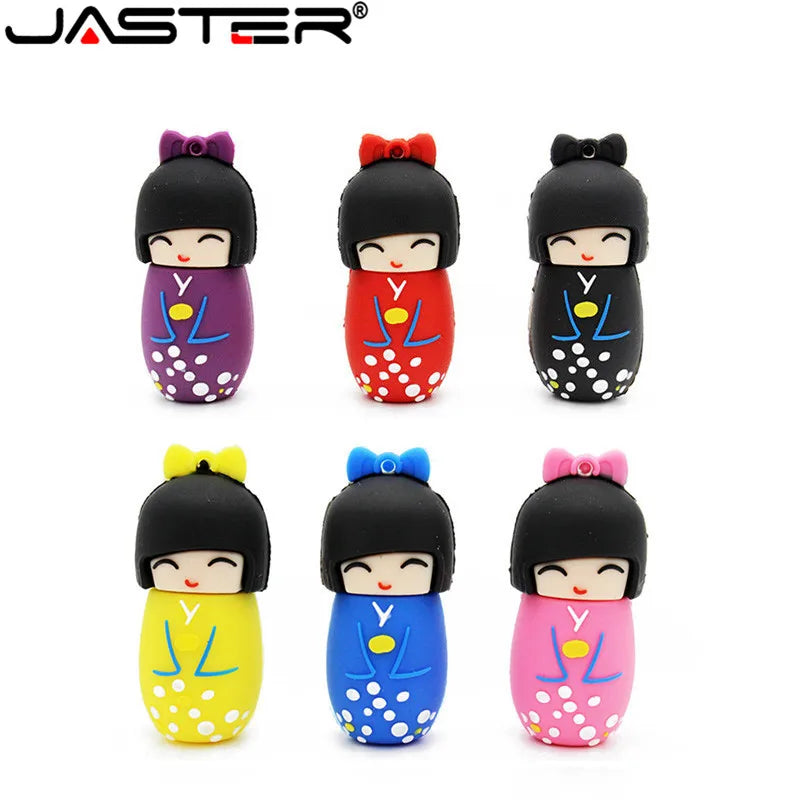 Colorful Cartoon Kimono Doll USB Flash Drive | Fun Storage Solutions