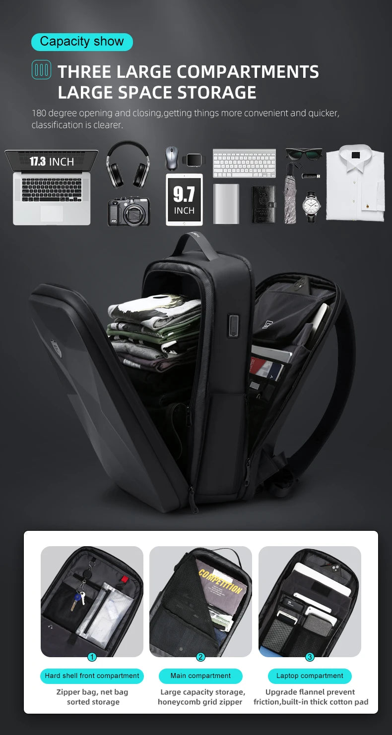 Waterproof Anti-Theft Men's Backpack for School & Travel