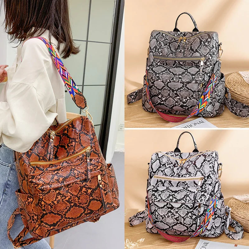 Stylish PU Leather Large Backpack | Women's Vintage Travel Rucksack