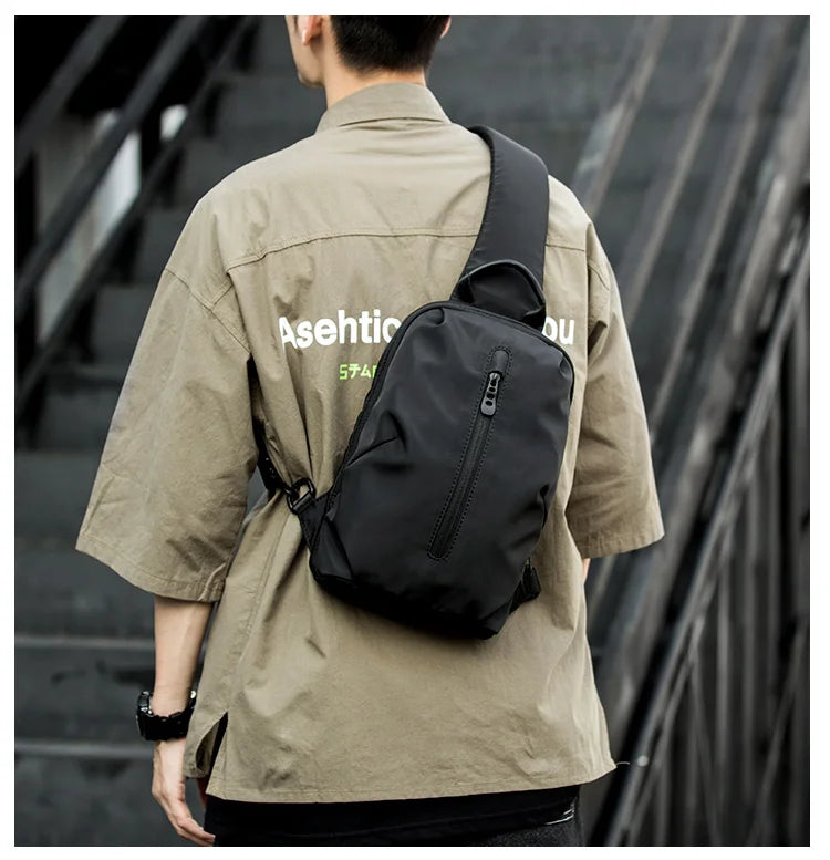 Waterproof Nylon Sling Bag | Anti-Theft Travel Chest Backpack