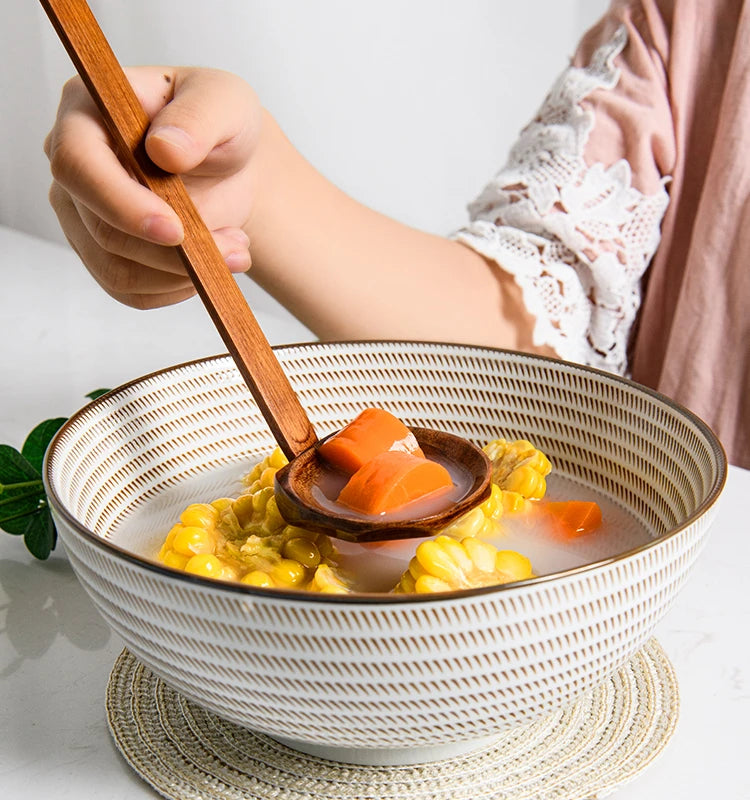 Large Japanese Ramen Bowl | Stylish Ceramic Noodle Bowl