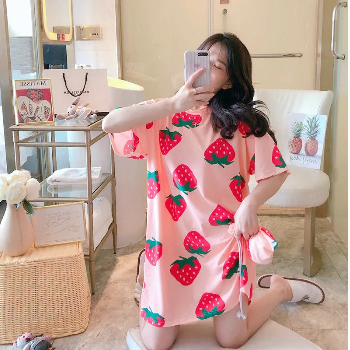 Cute Women's Short Sleeve Nightgown | Plus Size Sleepwear