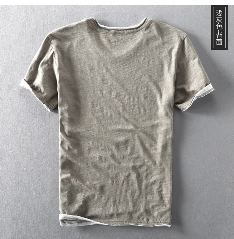 Summer Men's Bamboo Cotton Short Sleeve T-Shirt | Casual Comfort