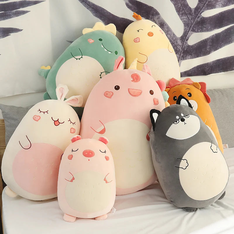 Kawaii Animal Plush Pillow | Cute Dinosaur & Shiba Inu Cushion
