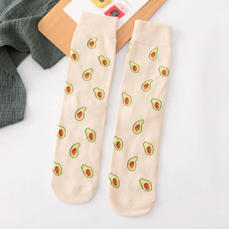 Calcetines Divertidos de Dibujos Animados de Comida para Hombre | Diseños de Aguacate y Hamburguesa