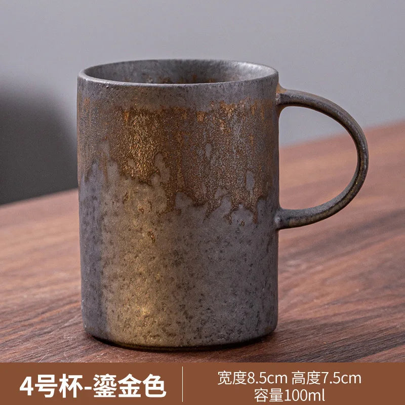 Taza de café vintage japonesa | Vajilla de cerámica retro única