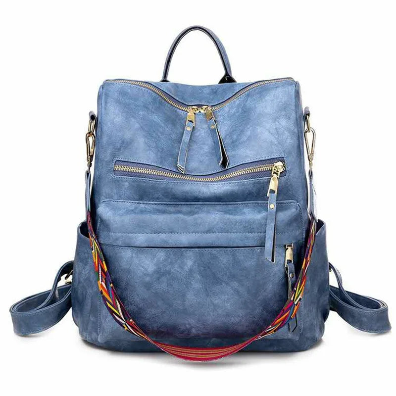 Stylish PU Leather Large Backpack | Women's Vintage Travel Rucksack