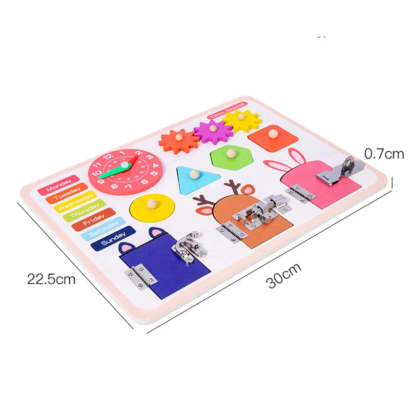 Educational Montessori Busy Board for Kids | Sensory Wooden Toys