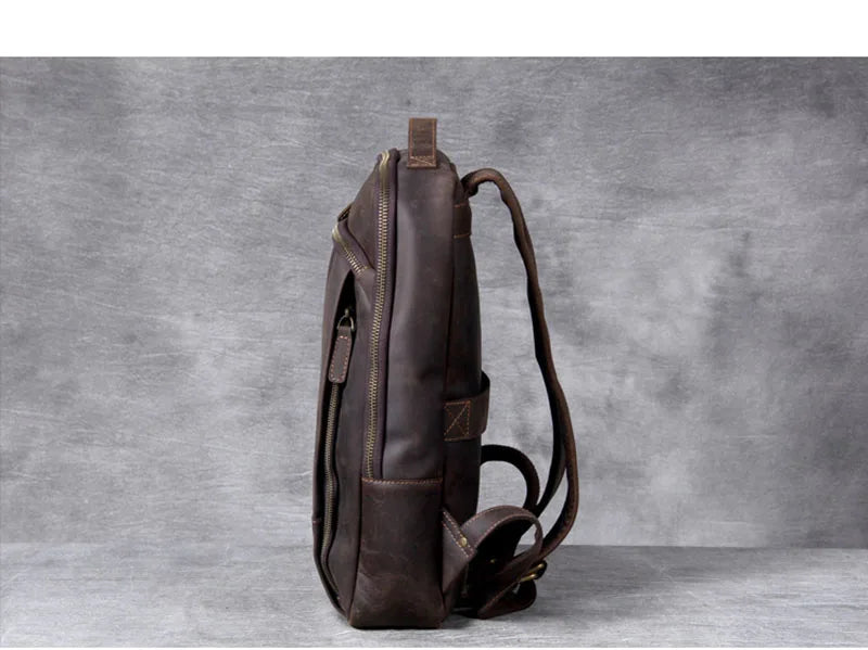 Vintage Genuine Leather Backpack for Men | Stylish Daily Rucksack