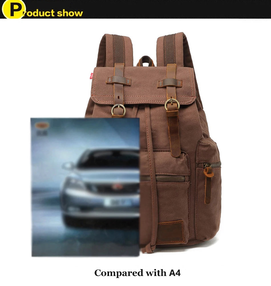 Vintage Canvas Men's Backpack | Stylish 14 Inch Laptop Bag