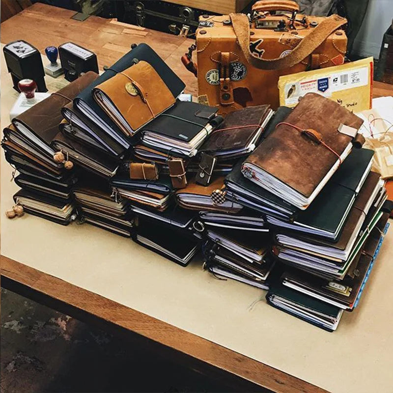 Handmade Retro Leather Cover Notebook | Travel Journal Diary