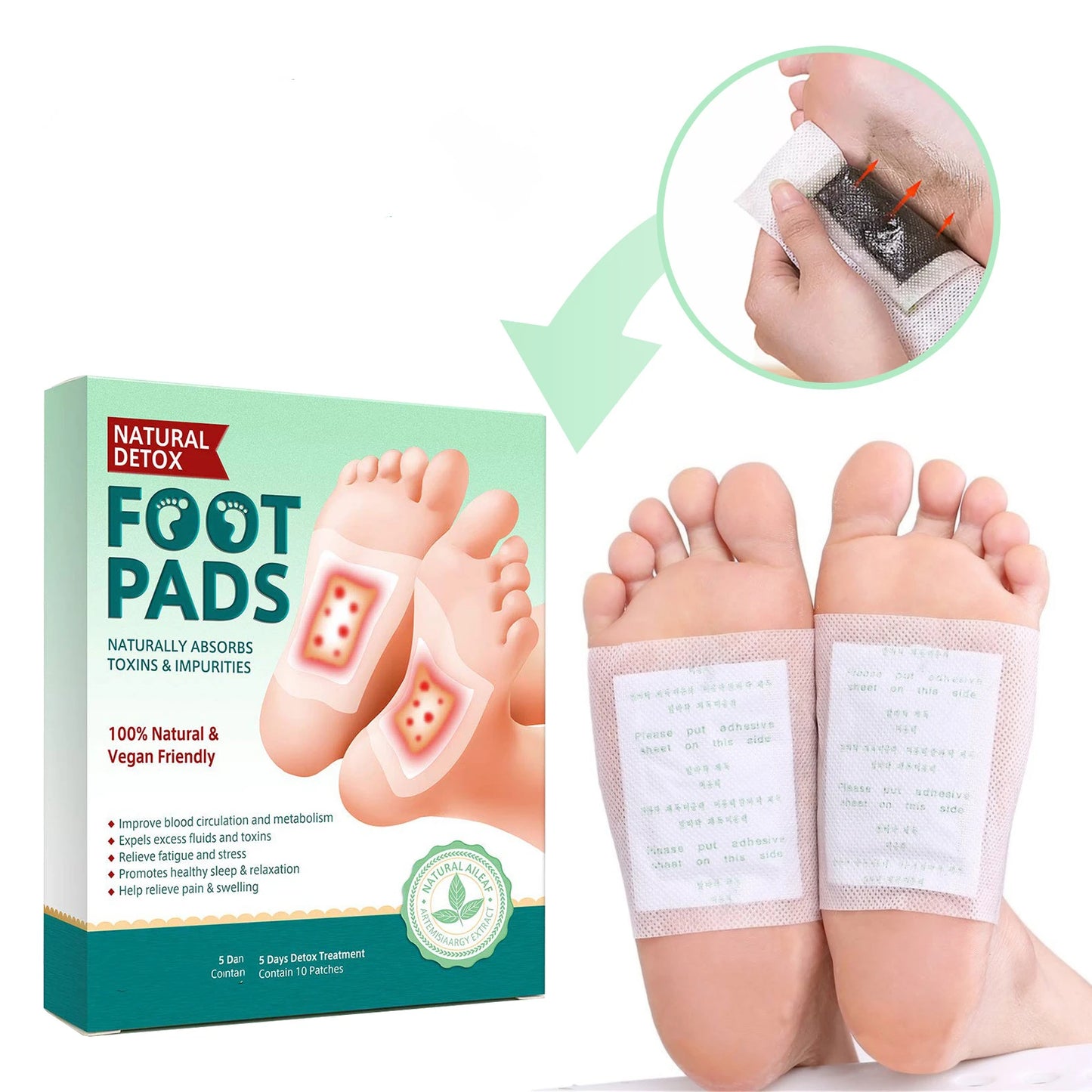 Deep Cleansing Foot Detox Patches | Anti-Swelling Slimming Pads