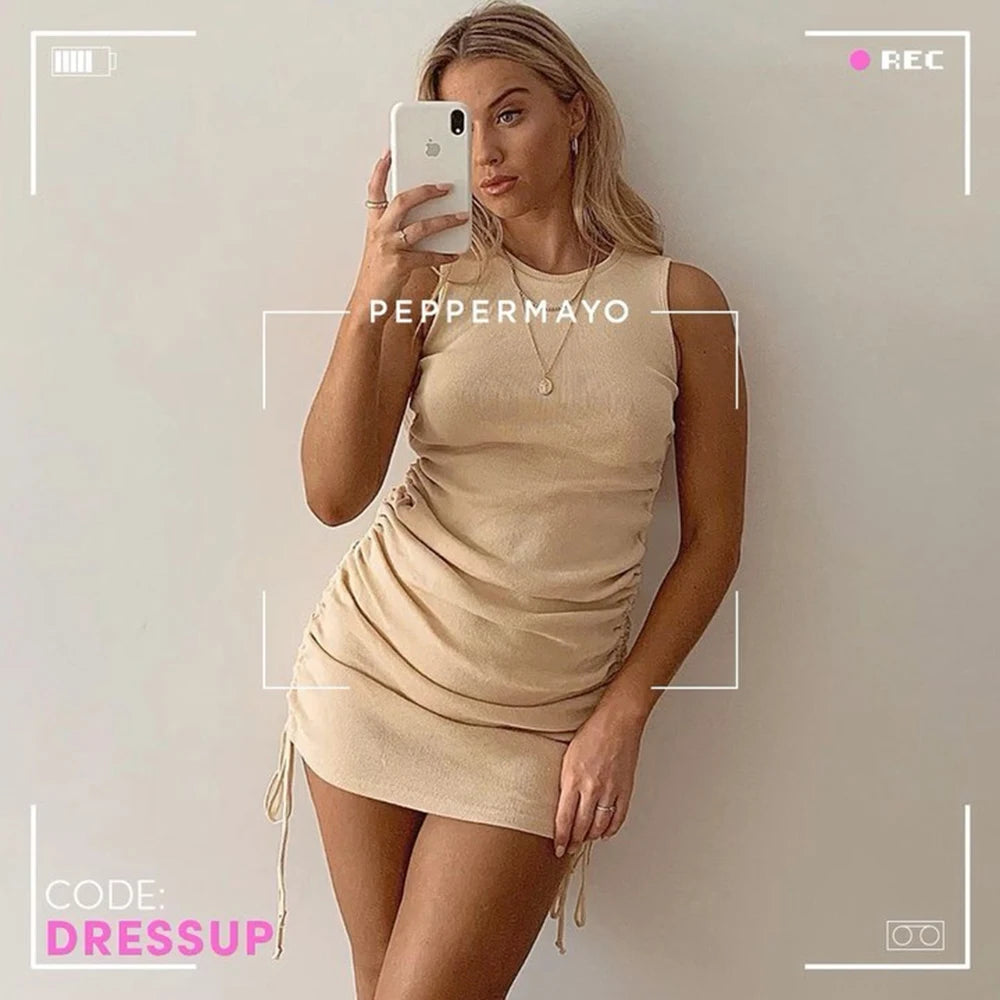 Women’s Ribbed Elastic Mini Dress | Sexy Summer Club Wear