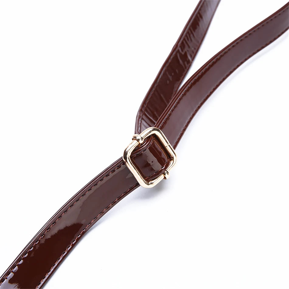 Bolso elegante de charol con cocodrilo | Bolso de lujo para mujer