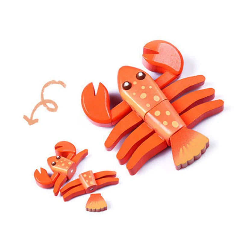 Montessori Simulation Animal Magnetic Play House Toy for Kids